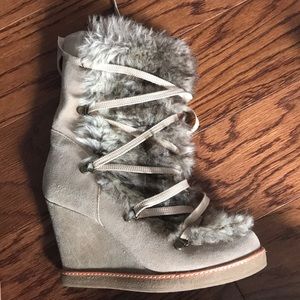 Aldo fur wedge boots